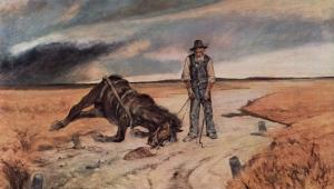 Giovanni Fattori, "Cavallo morto", olio su tela, 1903, Collezione Mario Taragoni