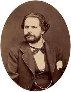 Carducci nel 1876. Foto di R. Borghi. Fonte: Archiginnasio