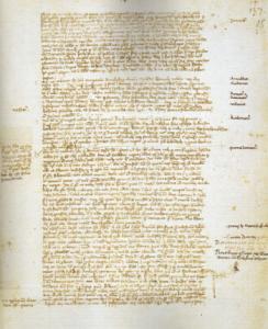 Una pagina del "De vita solitaria" con postille derivate da Petrarca. 