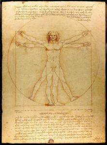 Leonardo da Vinci, "Uomo vitruviano", 1490 circa