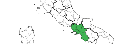 Campania nella cartina dell'Italia