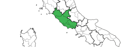 Lazio nella cartina dell'Italia