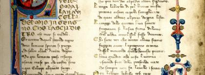 L’incipit del Paradiso in uno dei più antichi codici della Commedia