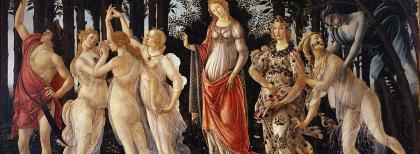 S. Botticelli, Primavera, 1482 circa, Uffizi, Firenze. Fonte: Wikimedia Commons
