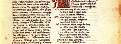 Cacciaguida e Firenze antica, miniatura di scuola settentrionale (1456), Firenze