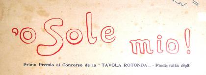 Copertina della partitura originale del brano "'O sole mio" del 1898.