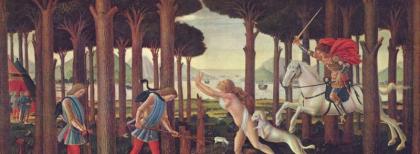 S. Botticelli, "La novella di Nastagio degli Onesti", 1487. Fonte: Wiki Commons