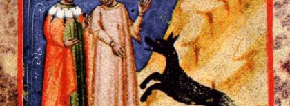 Dante incontra Virgilio, miniatura, Budapest, Biblioteca Universitaria