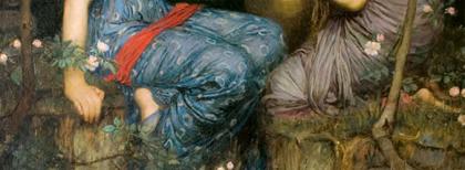 J.W. Waterhouse, Le ninfe ritrovano la testa di Orfeo (1900). Fonte: WikiCommons