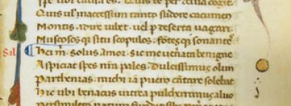 Incipit del "Bucolicum carmen nell'autografo vaticano. Fonte: Internet Culturale