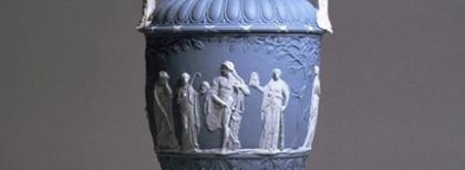 John Flaxman, Wedgwood, Jasperware, vaso e coperchio, gres non smaltato