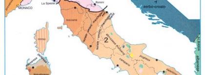 Carta linguistica del territorio italiano e dei territori circostanti