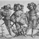 I cinque lanzichenecchi, acquaforte di Daniel Hopfer, ca. 1530