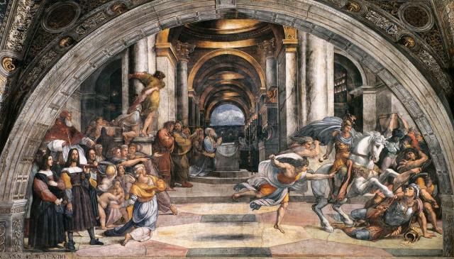 Raffaello, "Cacciata di Eliodoro dal tempio", 1511-12