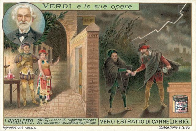 XIX secolo - Il "Rigoletto" di Verdi su una figurina Liebig