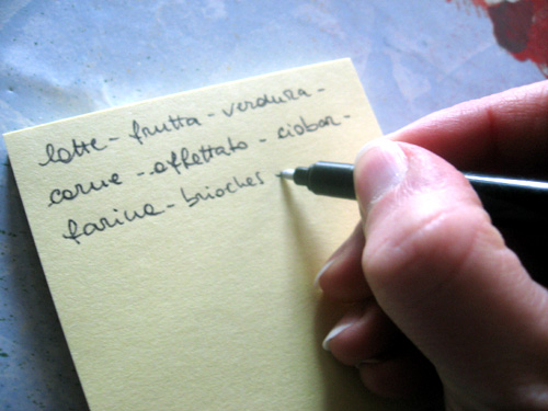 La lista della spesa