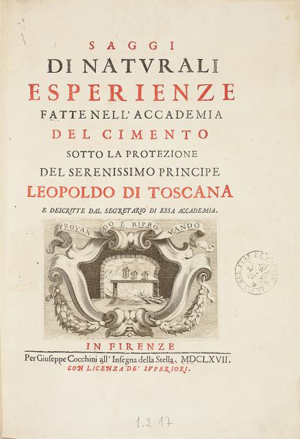 Lorenzo Magalotti, "Saggi di naturali esperienze fatte nell’Accademia del Cimento"