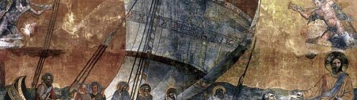 Giotto, mosaico della navicella, San Pietro, 1305-1313 circa