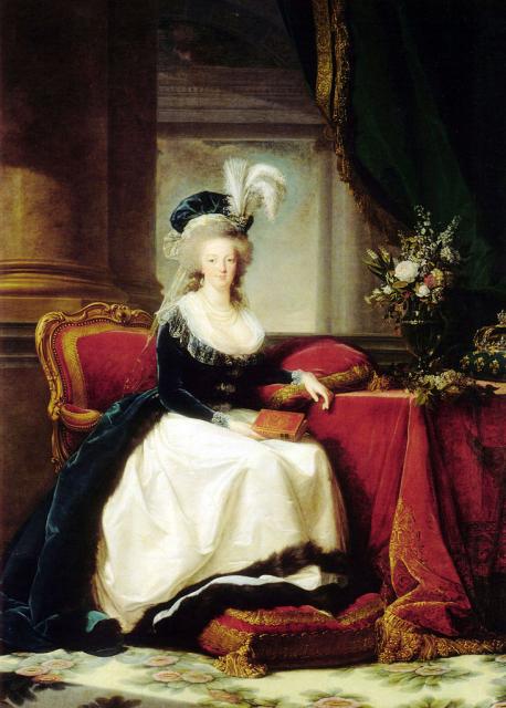 Maria Antonietta in una sobria "robe à l'anglaise"
