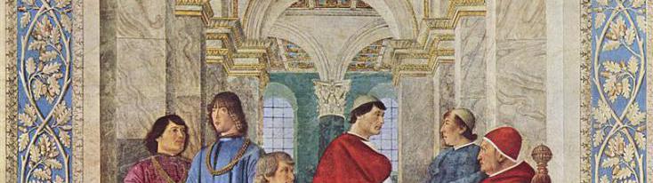 Il Platina ritratto da Melozzo da Forlì, 1477