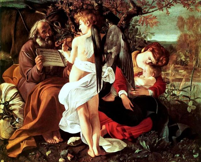 Caravaggio, "Riposo durante la fuga in Egitto", 1596