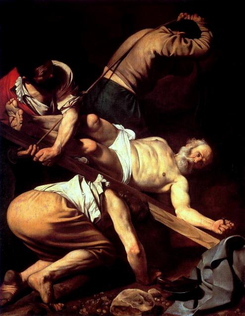 Caravaggio, "Crocifissione di San Pietro", 1601