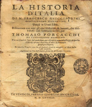 Un'antica edizione della "Storia d'Italia"
