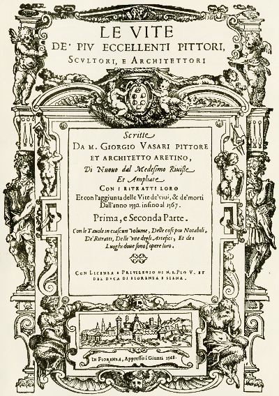 Frontespizio del trattato "Le Vite" di Giorgio Vasari